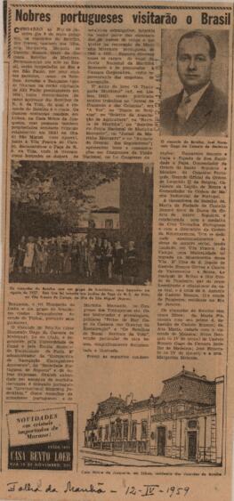Nobres portugueses visitarão o Brasil