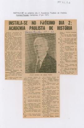 Instala-se no próximo dia 2: Academia Paulista de História