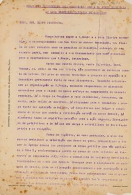 Relatório apresentado pelo secretário geral da junta diocesana da liga eleitoral catolica de Camp...