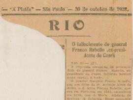 O fallecimento do general Franco Rabello, ex-presidente do Ceará