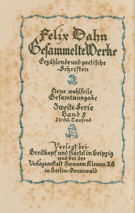 Felix Dahn Gesammelte Werke (Band 5)