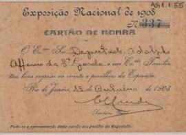 [Cartão de Honra da Exposição Nacional de 1908]