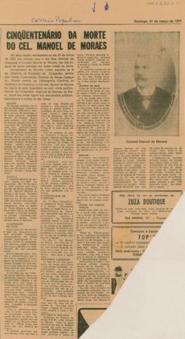 Cinqüentenário da morte do Cel. Manoel de Moraes