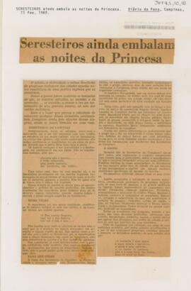 Seresteiros ainda embalam as noites da Princesa