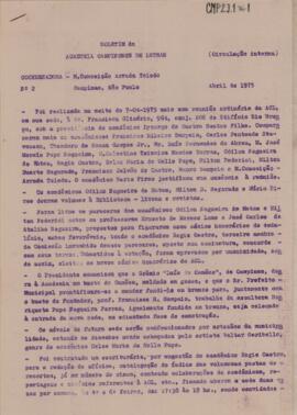 Minuta do Boletim da Academia Campinense de Letras