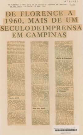 De florence a 1960, mais de um século de imprensa em Campinas