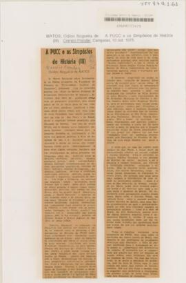 A PUCC e os Simpósios de História (III)