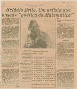 Heládio Brito. Um artista que busca a "poética da Matemática"