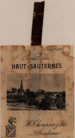 [Rótulo de vinho Haut Sauternes]