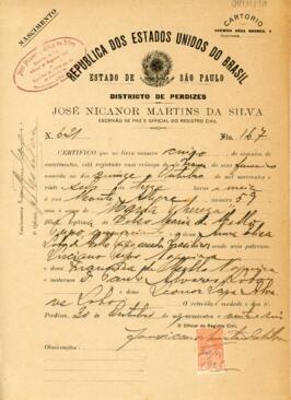 [Certidão de Nascimento]