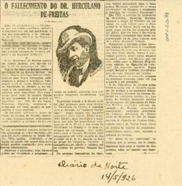 O fallecimento do dr. Herculano de Freitas