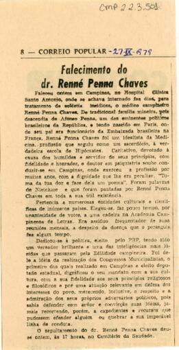 Falecimento do dr. Renné Penna Chaves