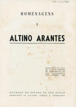 Livreto biográfico de Altino Arantes Marques