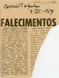 Falecimentos