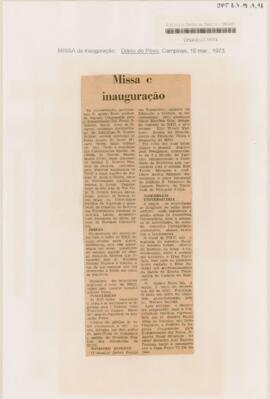 Missa e inauguração