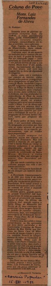 Mons. Luiz Fernandes de Abreu
