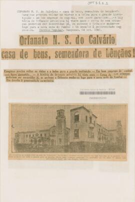 Orfanato N. S. do Calvário – Casa de bens, semeadora de bênçãos!