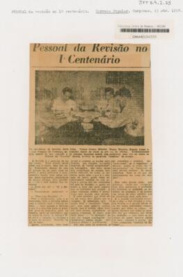 Pessoal da Revisão no 1º Centenário