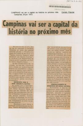 Campinas vai ser a capital da história no próximo mês