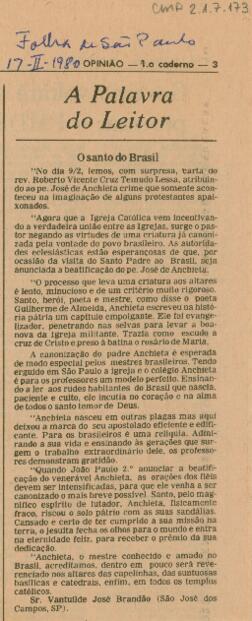 O santo do Brasil
