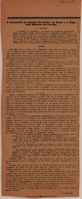A Companhia de Loterias Nacionais do Brasil e o Deputado Mauricio de Lacerda
