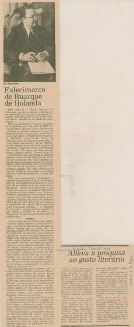Falecimento de Buarque de Holanda