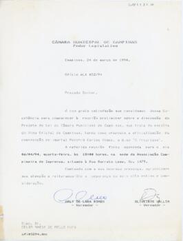 [Ofício de convite]