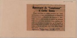 Homenagem da "Campinense" a Carlos Gomes