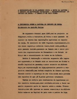 A incidência sobre a lavoura do imposto de renda