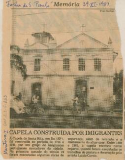 Capela construída por imigrantes