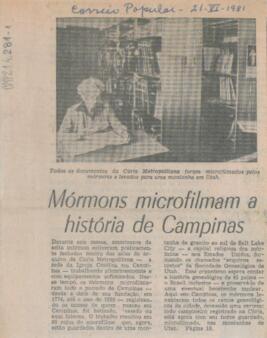 Mórmons microfilman a história de Campinas