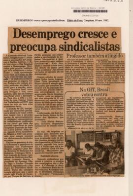 Desemprego cresce e preocupa sindicalistas