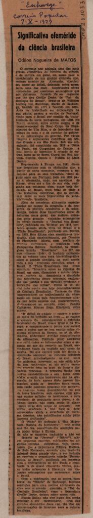 Significativa efeméride da ciência brasileira