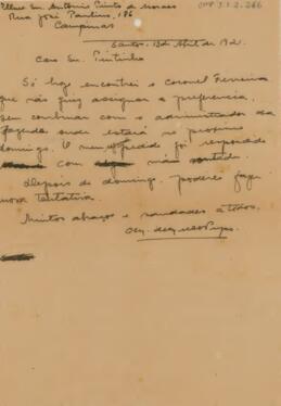 [Carta pessoal]