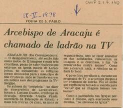Arcebispo de Aracaju é chamado de ladrão na TV