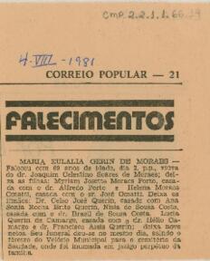 Falecimentos
