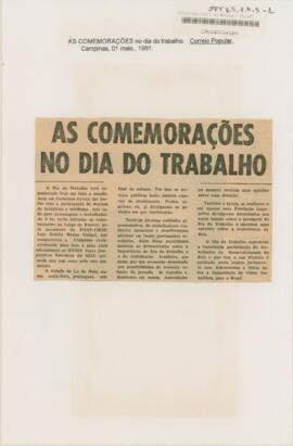 As comemorações no dia do trabalho
