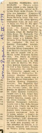[Obituário de Izaura Ferreira Guimarães]