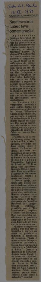 Nascimento de Lutero teve comemoração