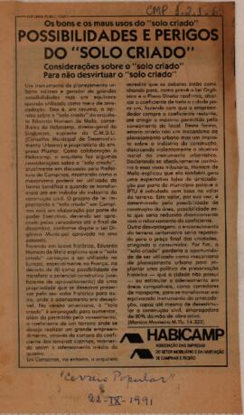 Possibilidades e perigos do "solo criado"