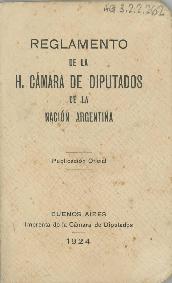 Reglamento de la H. Cámara de Diputados de la Nación Argentina