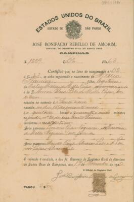 [Certidão de Nascimento]