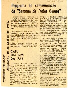 Programa de comemoração da "Semana de Carlos Gomes"