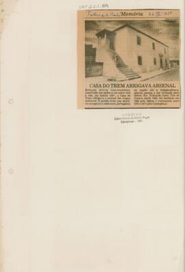 Casa do trem abrigava arsenal