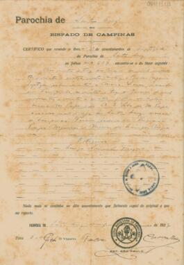 [Certidão de Batismo]