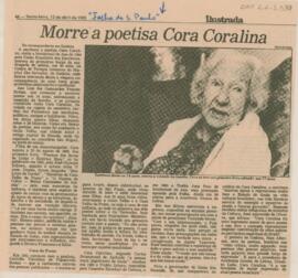 Morre a poetisa Cora Coralina