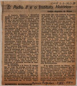 D. Pedro II e o Instituto Histórico