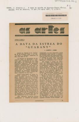 A data da estréa do Guarany:opera-lírica