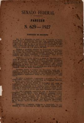 [Parecer nº. 629 de 1927]