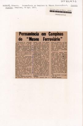 Permanência em Campinas do "Museu Ferroviário"